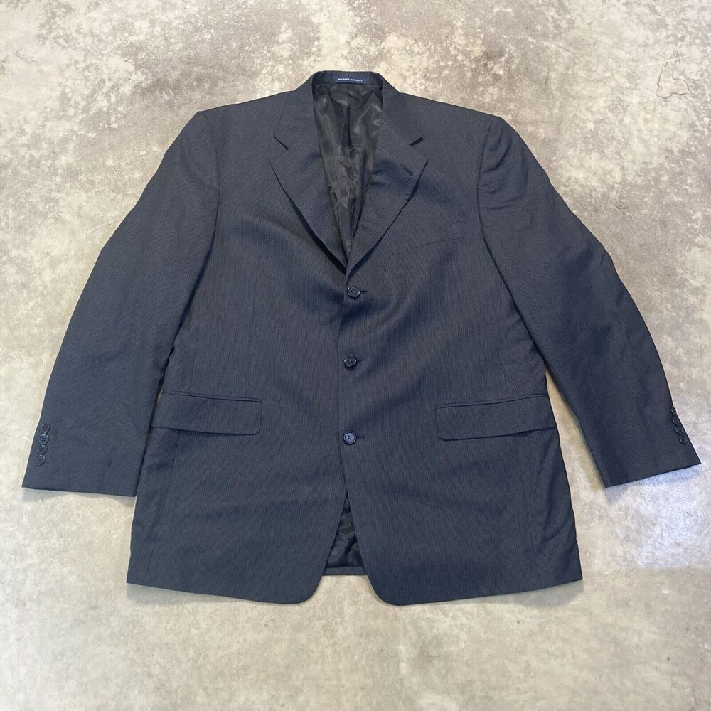 Daniel Cremieux Dillards Blazer Mens 44R‎ Wool Blue Strip Single Breasted